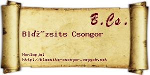 Blázsits Csongor névjegykártya