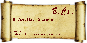 Blázsits Csongor névjegykártya
